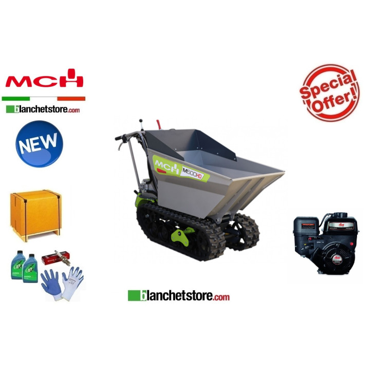 BROUETTE A CHENILLES MINI TRANSPORTEUR MCH M500HD Moteur LS208 500 KG Basculement Hidralique