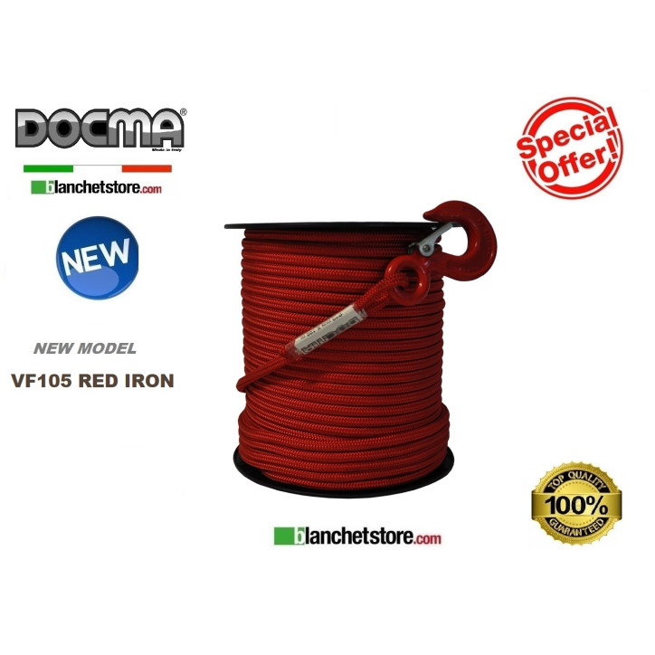 RED TEXTILE ROPE FOR FOREST WINCH DOCMA VF105 2300KG d.12 x 100Mt 310207