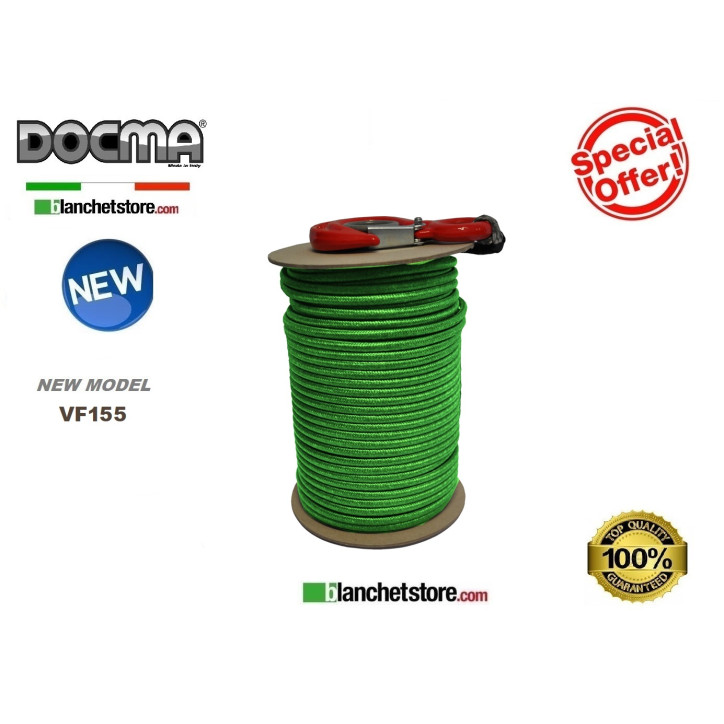 GREEN TEXTILE ROPE DY-FOREST DOCMA W/HOOK VF155 D.5 X 80Mt 310245