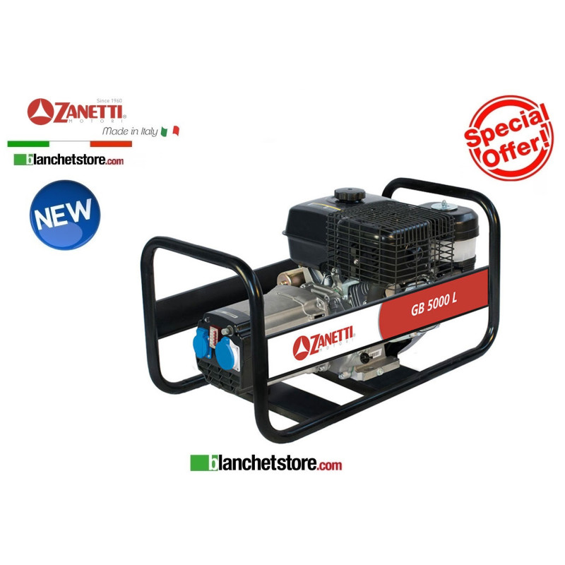 Generatore Zanetti GB 5000 L Bnenzina 220Volt 5,0kW