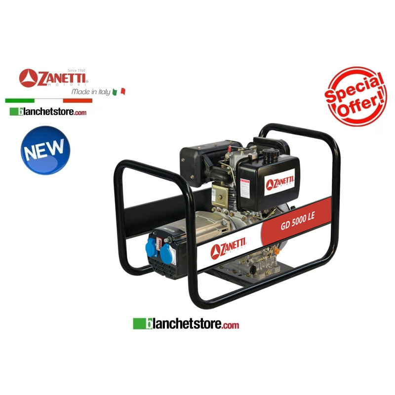 Generatore Zanetti GD 5000 LEV Diesel 220Volt 5,0kW Avv.EL.