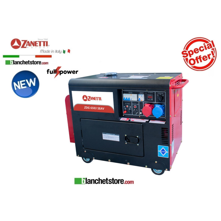 Group Electrogene Zanetti ZDG 6503 SEAV Diesel 220/380 4,5Kw D.E.