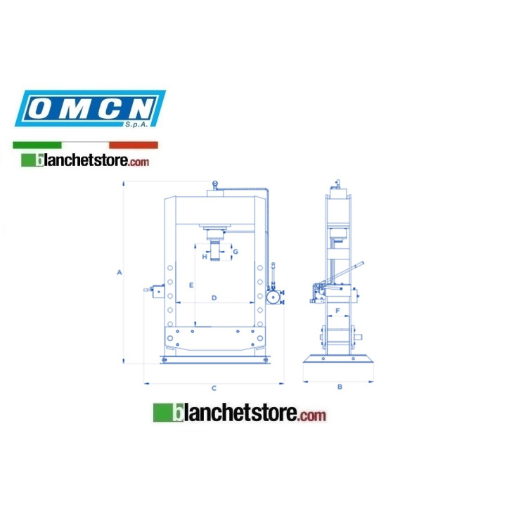 OMCN HYDRAULIC PRESS WITH HAND PUMP ART 158 50TON