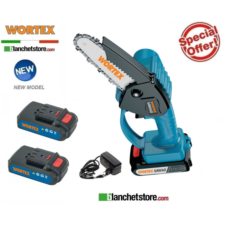 Elagueuse manuel a batterie Wortex Saw 60 avec 2 batteries