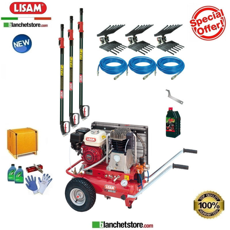 Kit PROFESSIONAL 3 compressore LISAM LM 600/30 Honda GX200