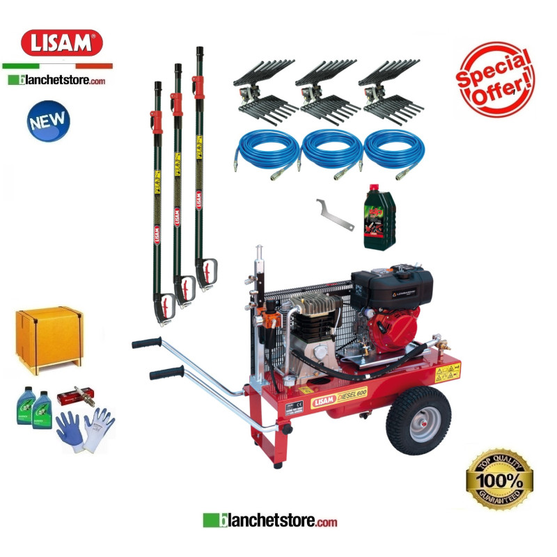 Super kit Diesel 600 compressore LISAM LM 600 D Lombardini 15LD