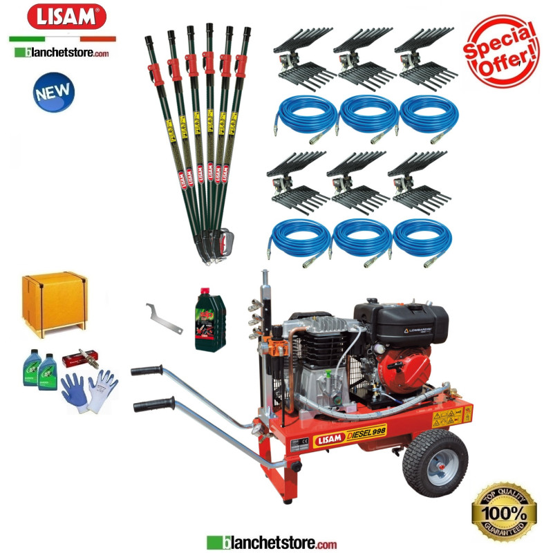 Super kit Diesel 990 compressore LISAM LM 990 D Lombardini 15LD