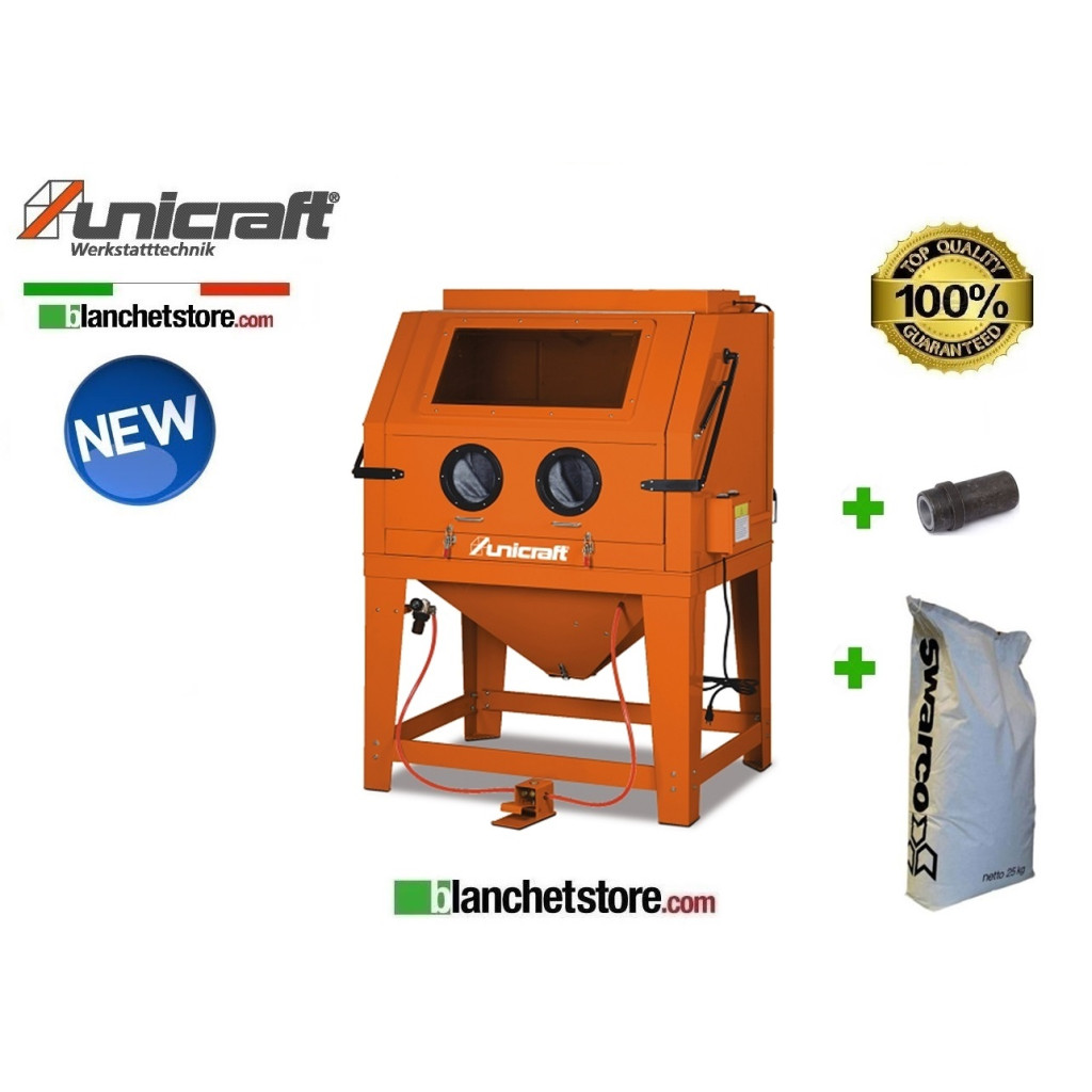 BENCH SANDBLASTING MACHINE UNICRAFT SSK4-80 825 LT 6204004 + 6204134 nozzle + sandbag 25 kg US25-80