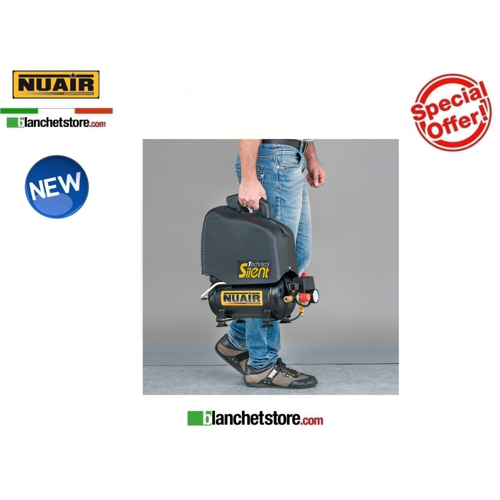 COMPRESSEUR SILENCIEUX NUAIR OM200/6 SILENCIEUX 1HP 6LT 220VOLT SILENCIEUX