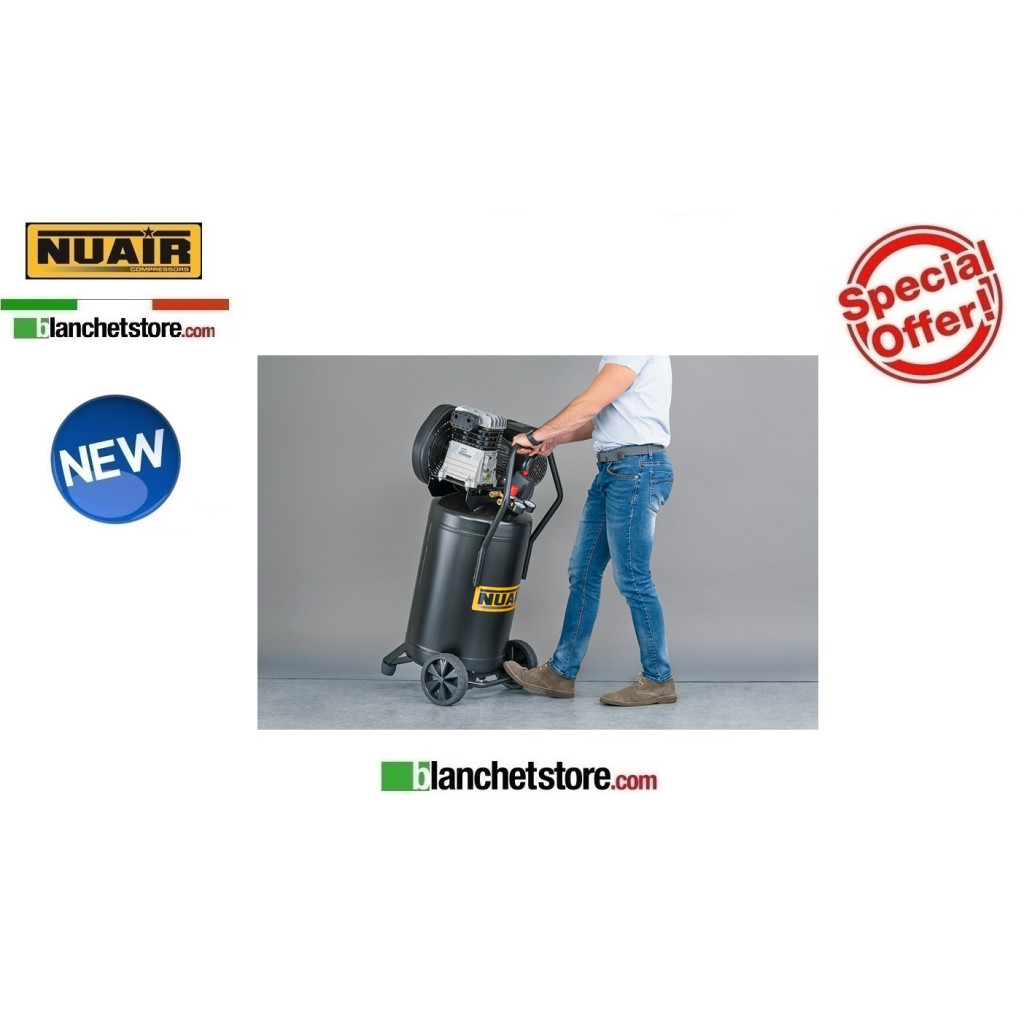 NUAIR B2800B/3M/90V 3HP TWIN-CYLINDER ELECTRIC COMPRESSOR 90LT 220Volt PROFESSIONAL