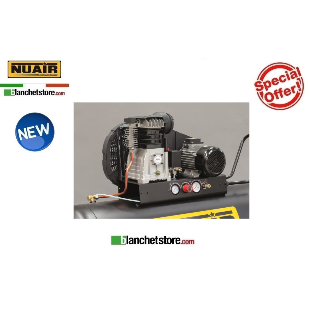 COMPRESSORE ELETTRICO NUAIR B3800B/3CM/270 TECH PRO LT/270 3HP 220V BICILINDRICO PROFESSIONALE