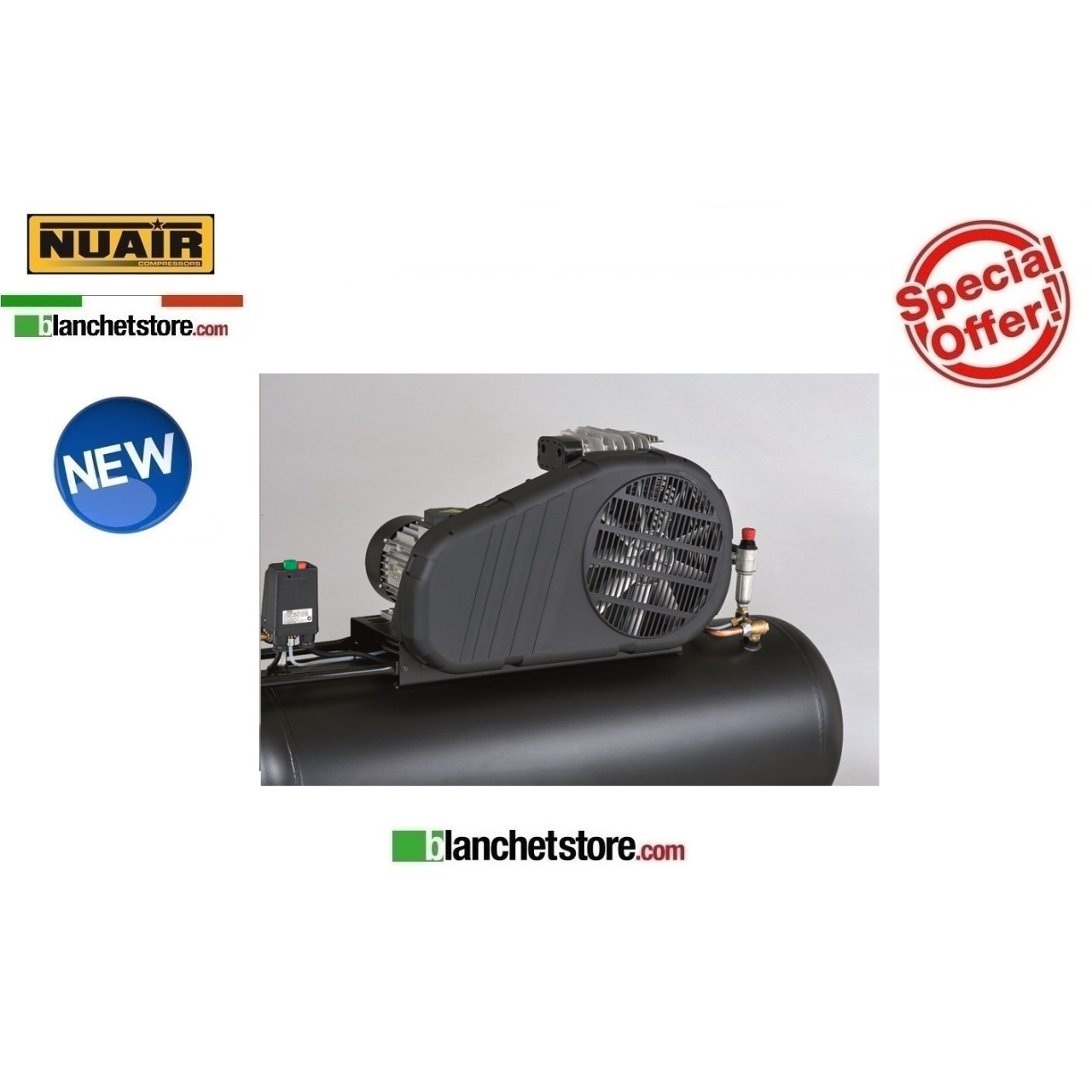 NUAIR B3800B/3CM/200 TECH PRO LT/200 3HP 220V COMPRESSEUR ÉLECTRIQUE BI ...