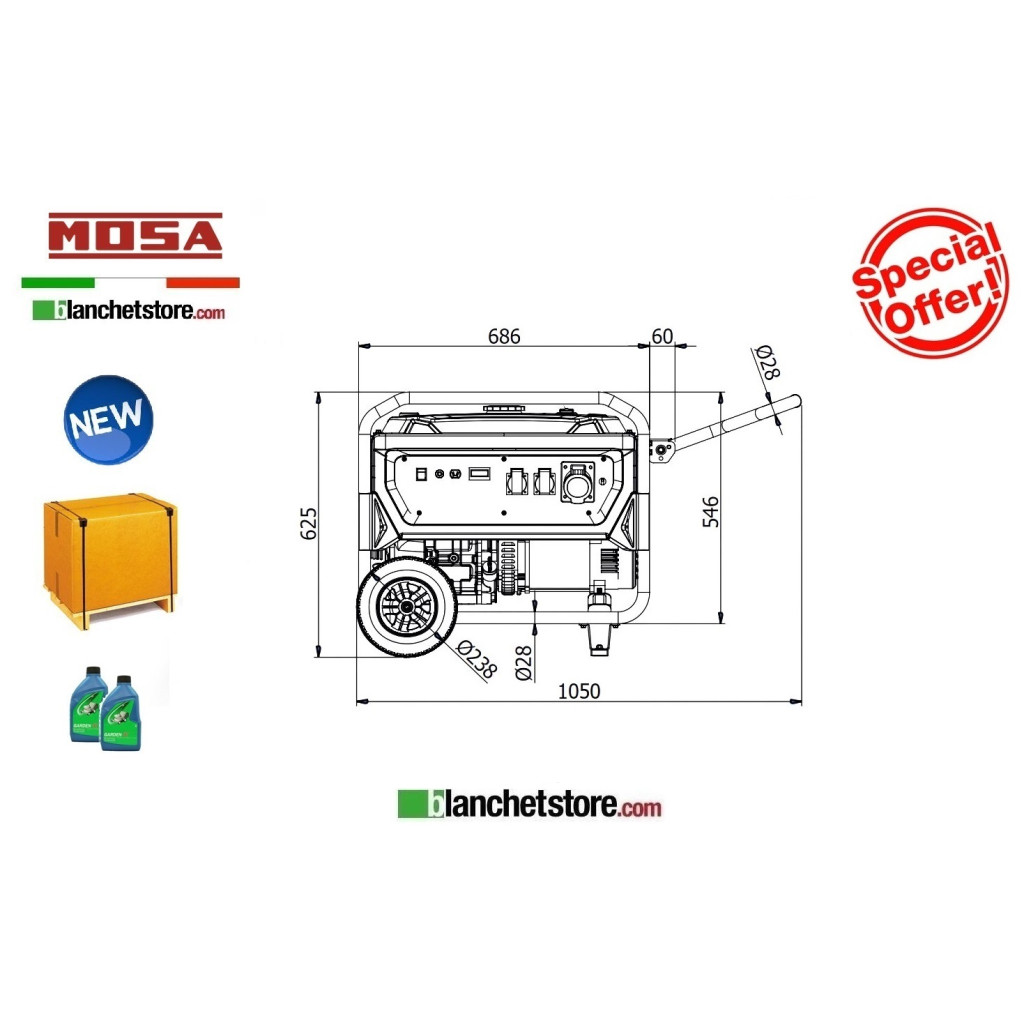 copy of Mosa generator generator GE 6900 Engine Gasoline GK 420 Launcher Start