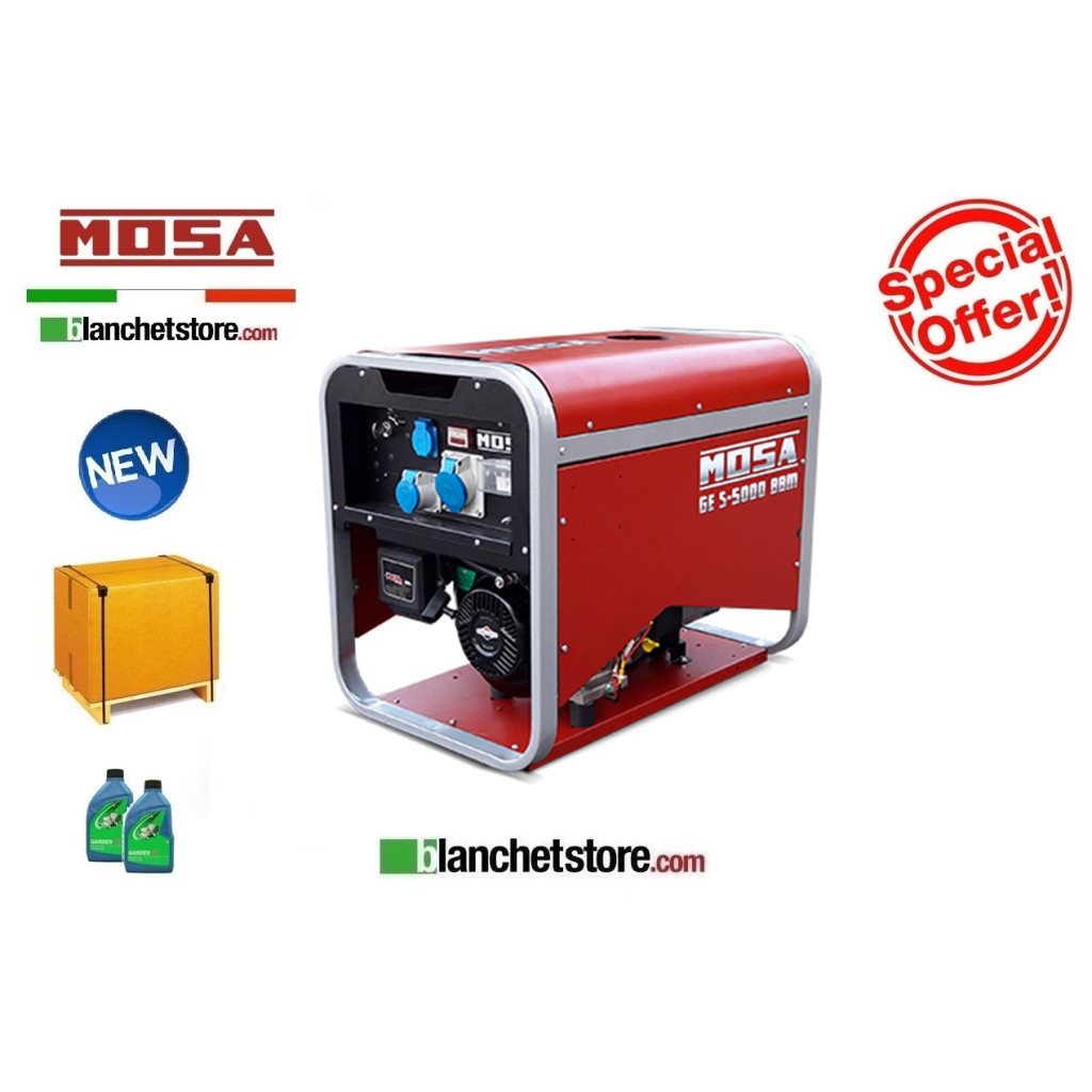 Mosa generator GE S 5000 BBM AVR engine B&S XR1450 Electric start