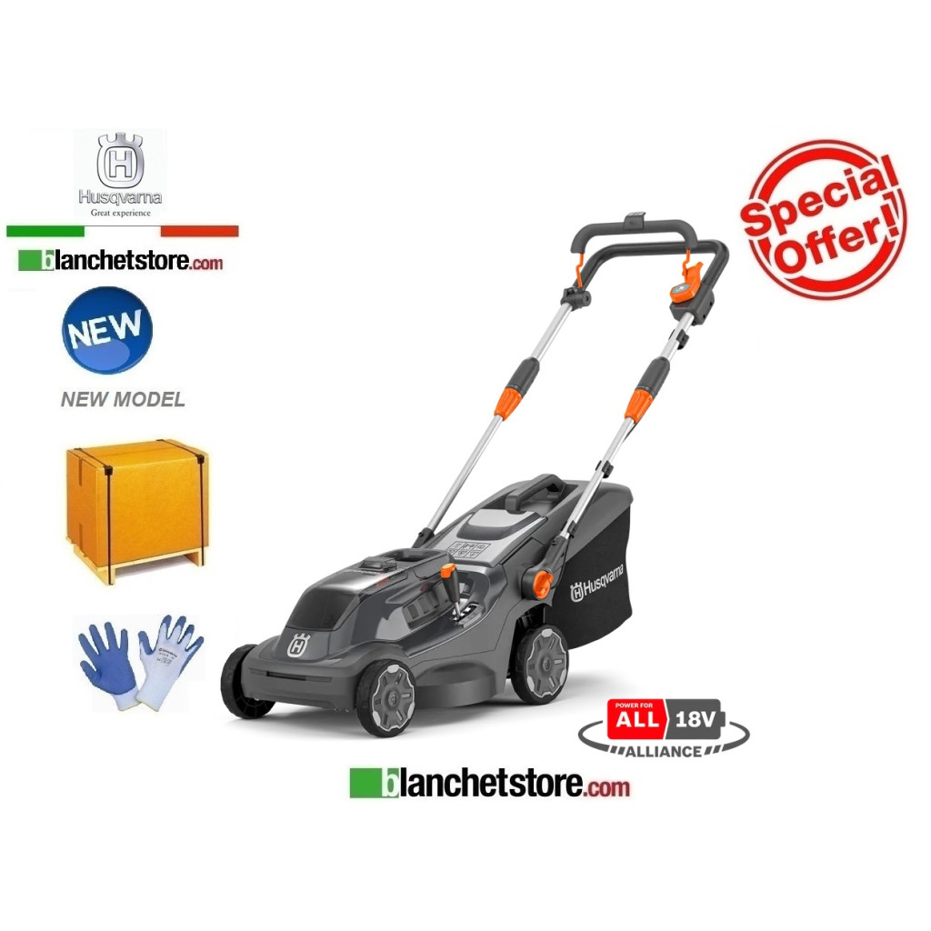 Husqvarna Aspire LC 34-P4A cordless lawn mower with 1 18V-N72 4.0A battery + P4A 18-C70 charger