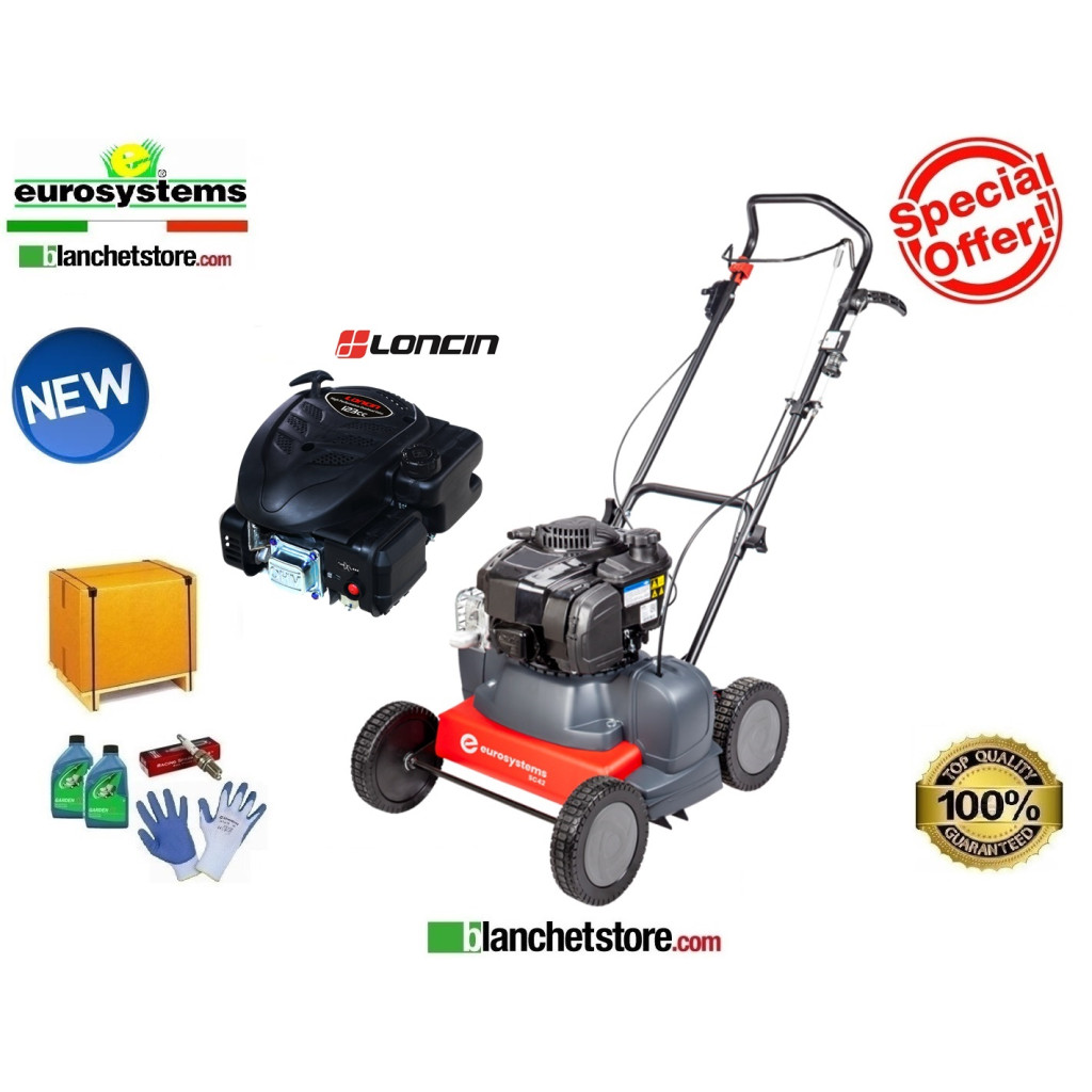 Scarificateur Eurosystems SC 42 L Loncin 123 OHV avec panier 974002000