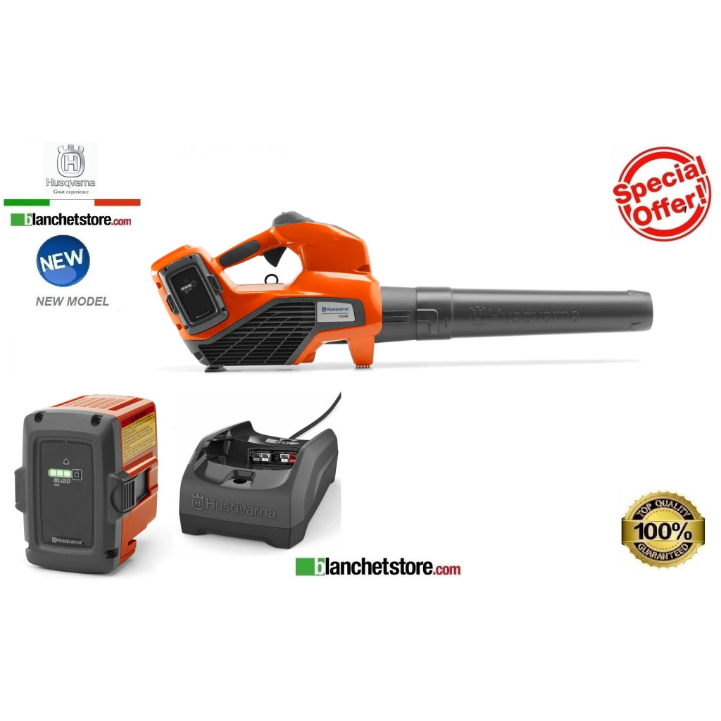 Soffiatore a batteria Husqvarna 120iB-Kit batteria BLi20 36V 4Ah + Caricatore QC80 9679761‑02