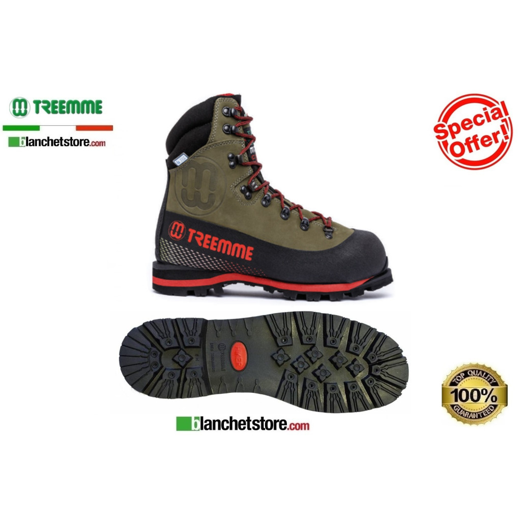 Scarpone antitaglio treemme in pelle Nabuck Acquastop 91223 N.38 Verde