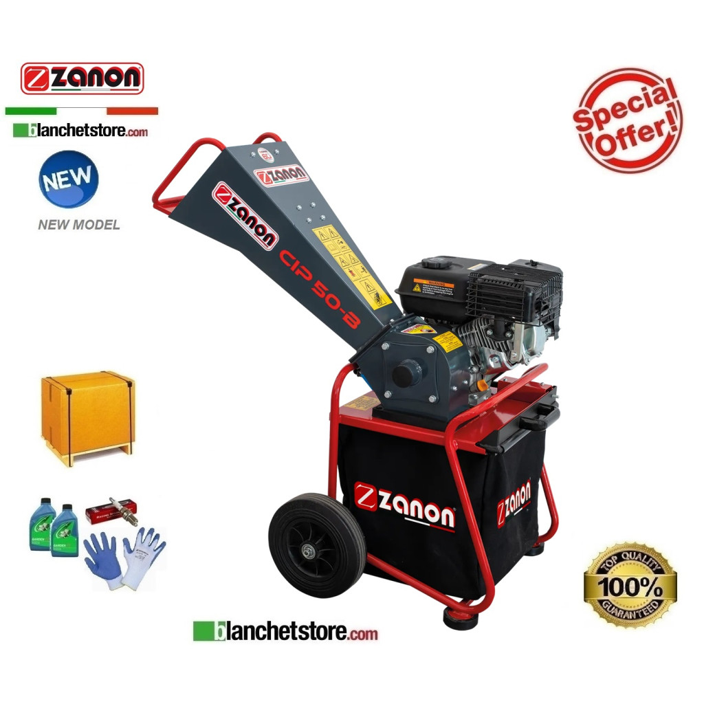 Biotrituratore Biocippatore a scoppio Zanon CIP 50-B Motore Loncin  212cc 7HP 1003988