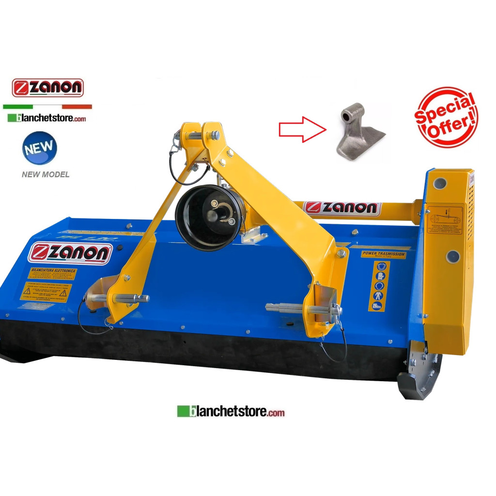 TRINCIAERBA E SARMENTI FISSA ZANON TFL 100 PER TRATTORE 12-40HP CM 100 A MARTELLI - ROTAZIONE DESTRA 1002873