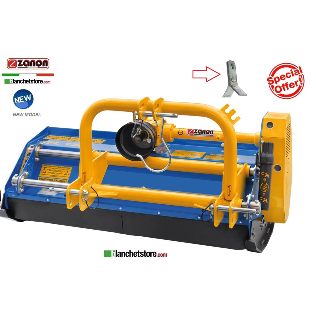 TRINCIAERBA E SARMENTI CON SPOSTAMENTO MANUALE ZANON TFL-S 130 PER TRATTORE 15-40HP CM 130 A COLTELLI - ROTAZIONE DESTRA 1003035