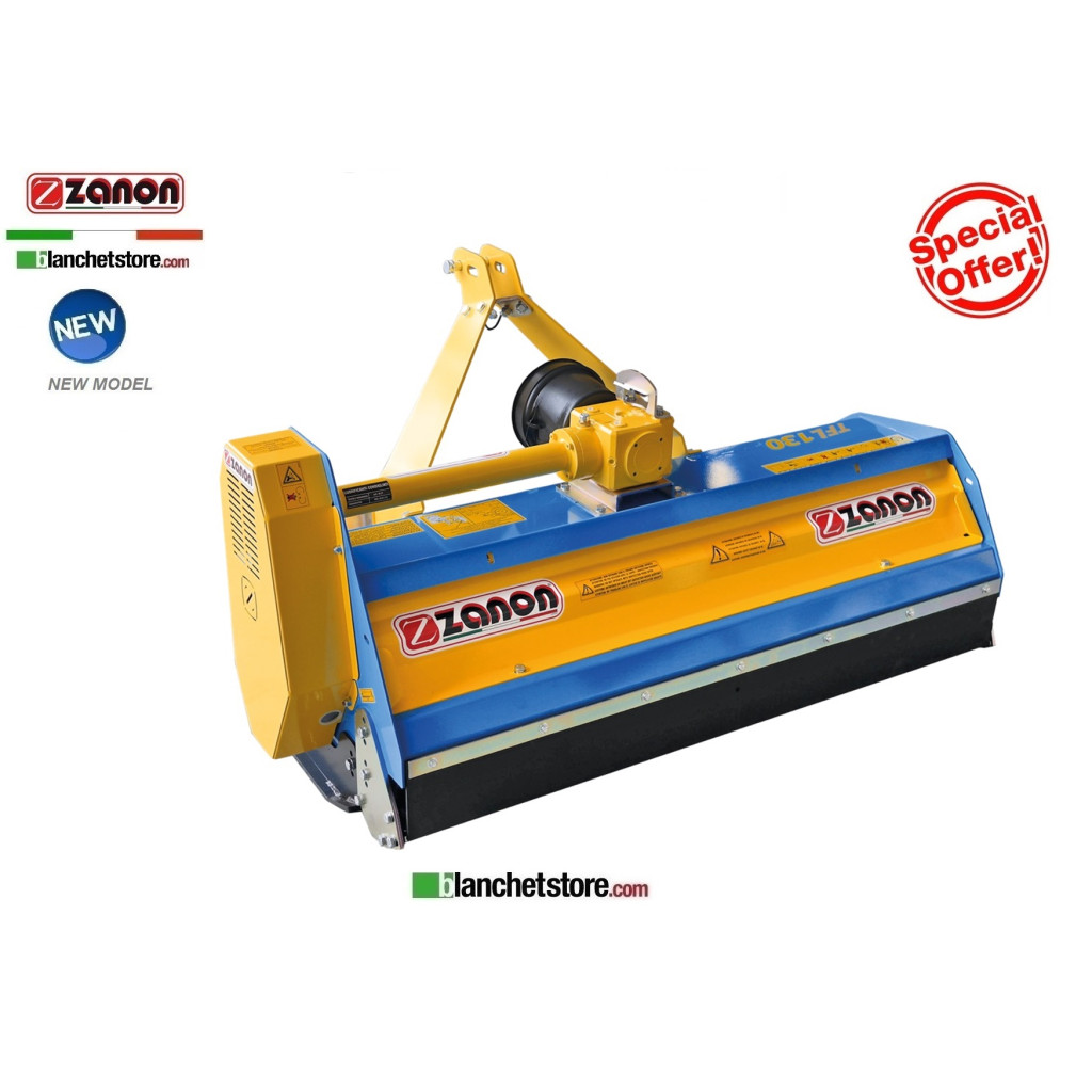 ZANON TFL-S 130 MANUAL MOVEMENT LAWN GRINDER FOR 15-40HP CM 130 TRACTOR WITH HAMMERS - RIGHT ROTATION 1003036