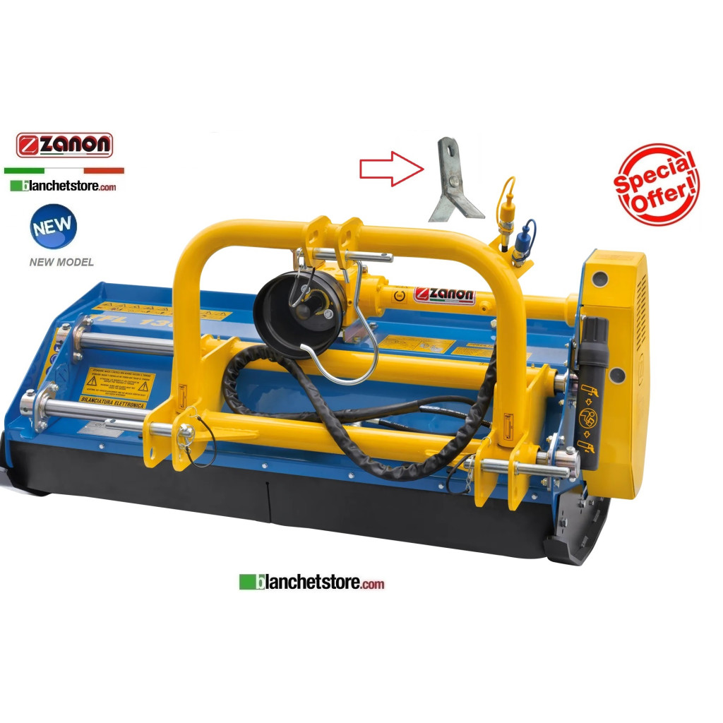 TRINCIAERBA E SARMENTI SPOSTAMENTO IDRAULICO ZANON TFL-S 130 PER TRATTORE 15-40HP CM 130 A COLTELLI  ROTAZIONE DESTRA 1003035