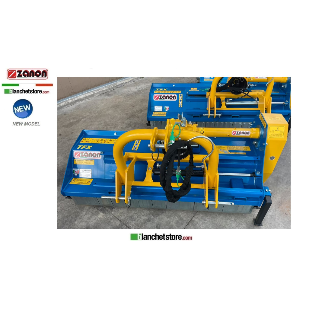 TRINCIAERBA E SARMENTI A SPOSTAMENTO IDRAULICO ZANON TFX 1300 PER TRATTORE 25-60HP CM 130 A COLTELLI - ROTAZIONE DESTRA 1002448