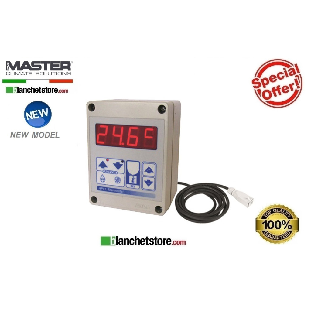 Thermostat d'ambiance numerique THD avec câble de 5m pour générateur d'air chaud à gaz Master BLP - BV 4150.133