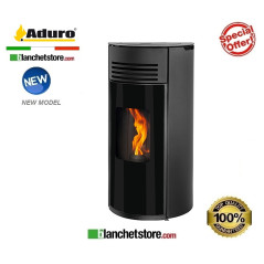 Pellet stove Mod. Aduro P1 Satin Black Steel - 8 kW