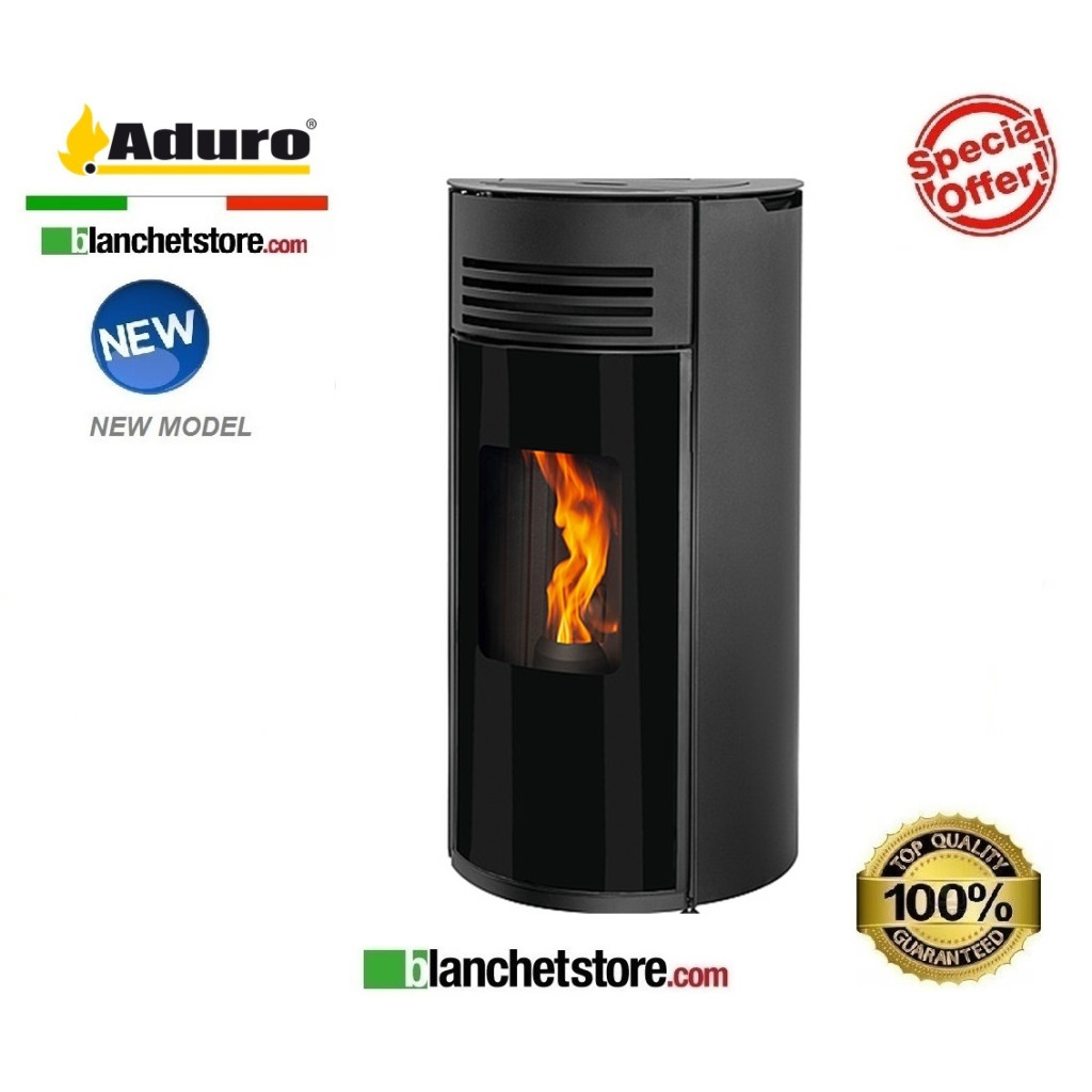 Stufa a pellet Mod. Aduro P1 Acciaio Nero satinato - 8 kW