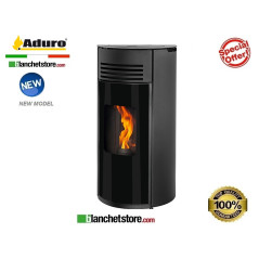 Pellet stove Mod. Aduro P4 Satin Black Steel - 8 kW