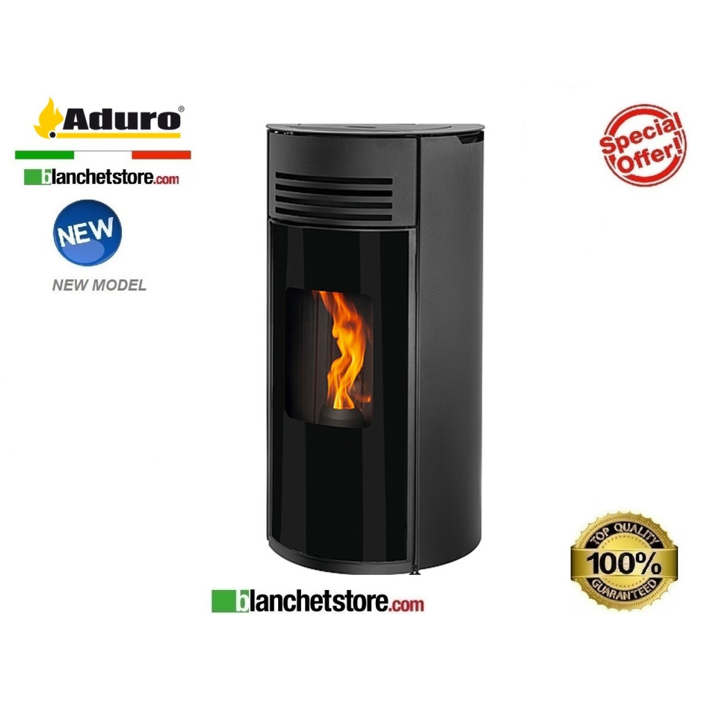 Stufa a pellet Mod. Aduro P4 Acciaio Nero satinato - 8 kW