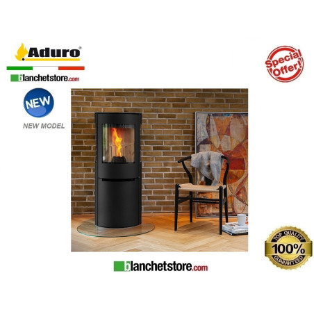 Stufa a pellet Mod. Aduro P5 Acciaio Nero satinato - 6,8 kW