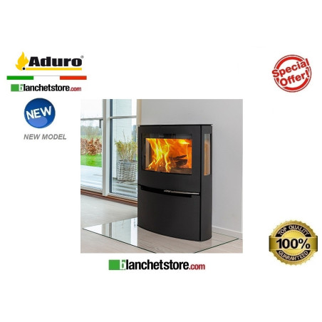 Stufa a legna Mod.Aduro 21 -Acciaio nero  6 Kw