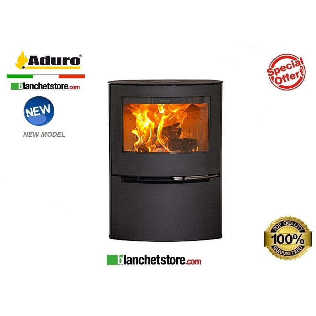 Stufa a legna Mod.Aduro 21 -Acciaio nero  6 Kw