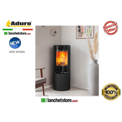 Stufa a legna Mod. Aduro 22.1 Lux -Acciaio nero  5,5 Kw