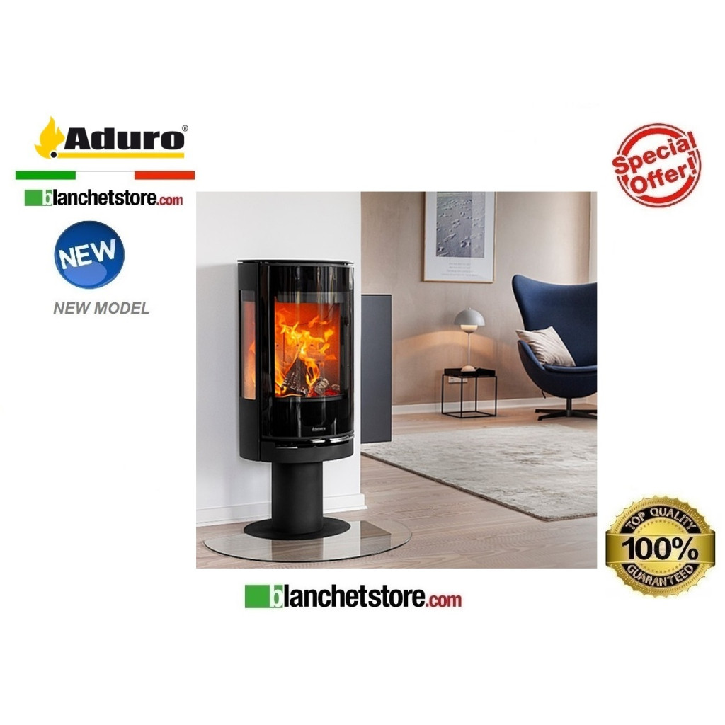 Stufa a legna Mod. Aduro 22.3 Lux -Acciaio nero  5,5 Kw