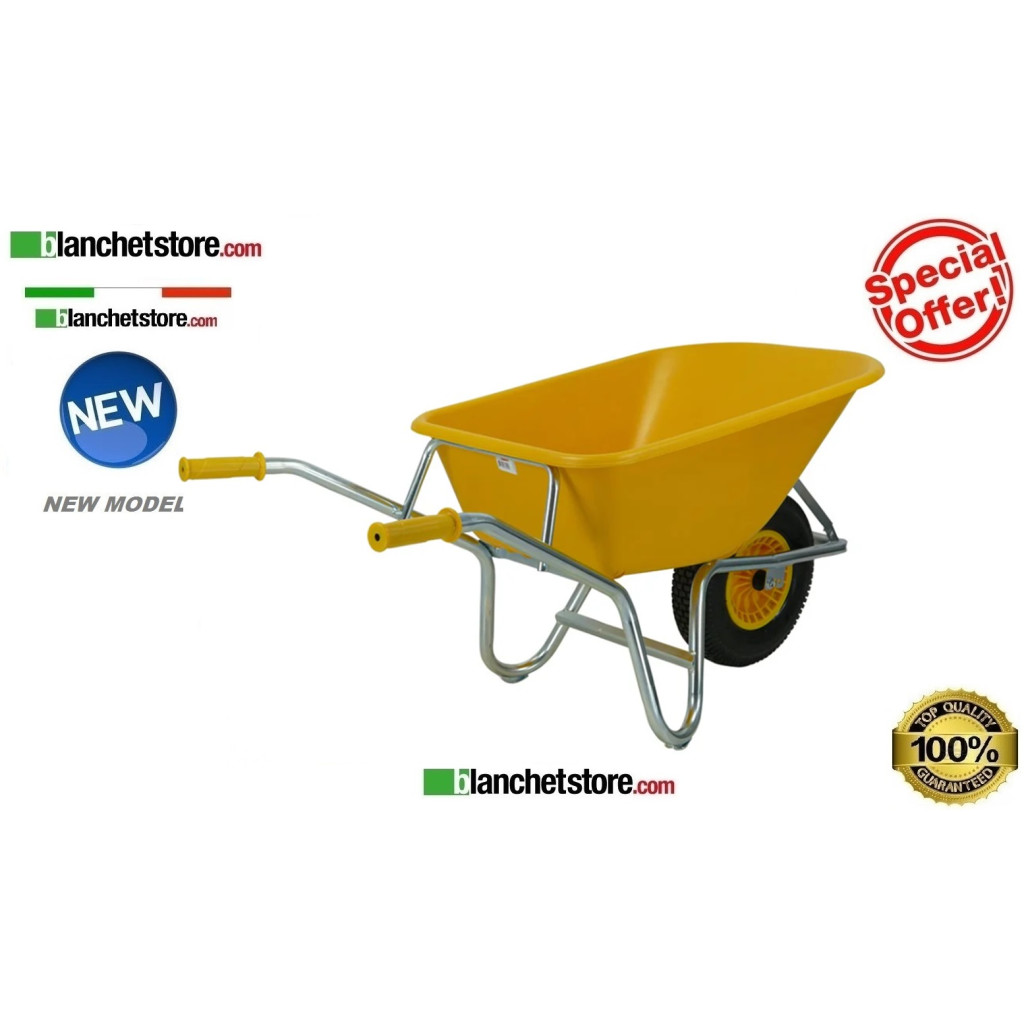 WHEELBARROW WITH PVC BUCKET STRONG CFPE 100 LT.100 PNEUMATIC WHEEL