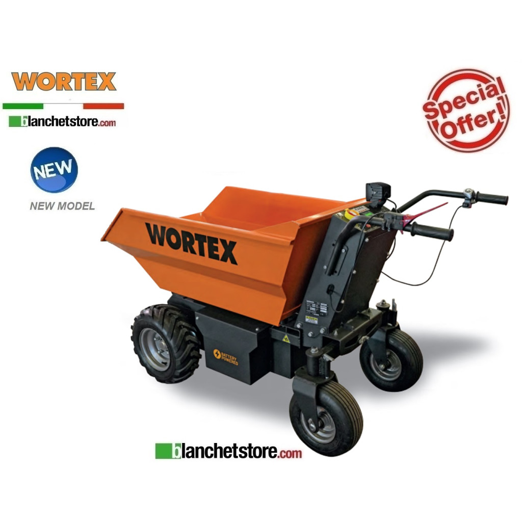 MINI TRANSPORTEUR DUMPER Wortex MDA500D Electrique 500KG Basculement Hydraulqiue