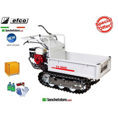 Brouette a chenilles Efco TN 5600 avec ridelles extensible Capacité 550Kg Moteur Honda GX160 OHV