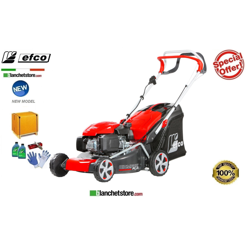 Tondeuse à gazon Thermique Efco LR 48 TKE Comfort Plus Moteur Emak K 655i OHV Largeur de coupe 46 cm Sac Lt. 70