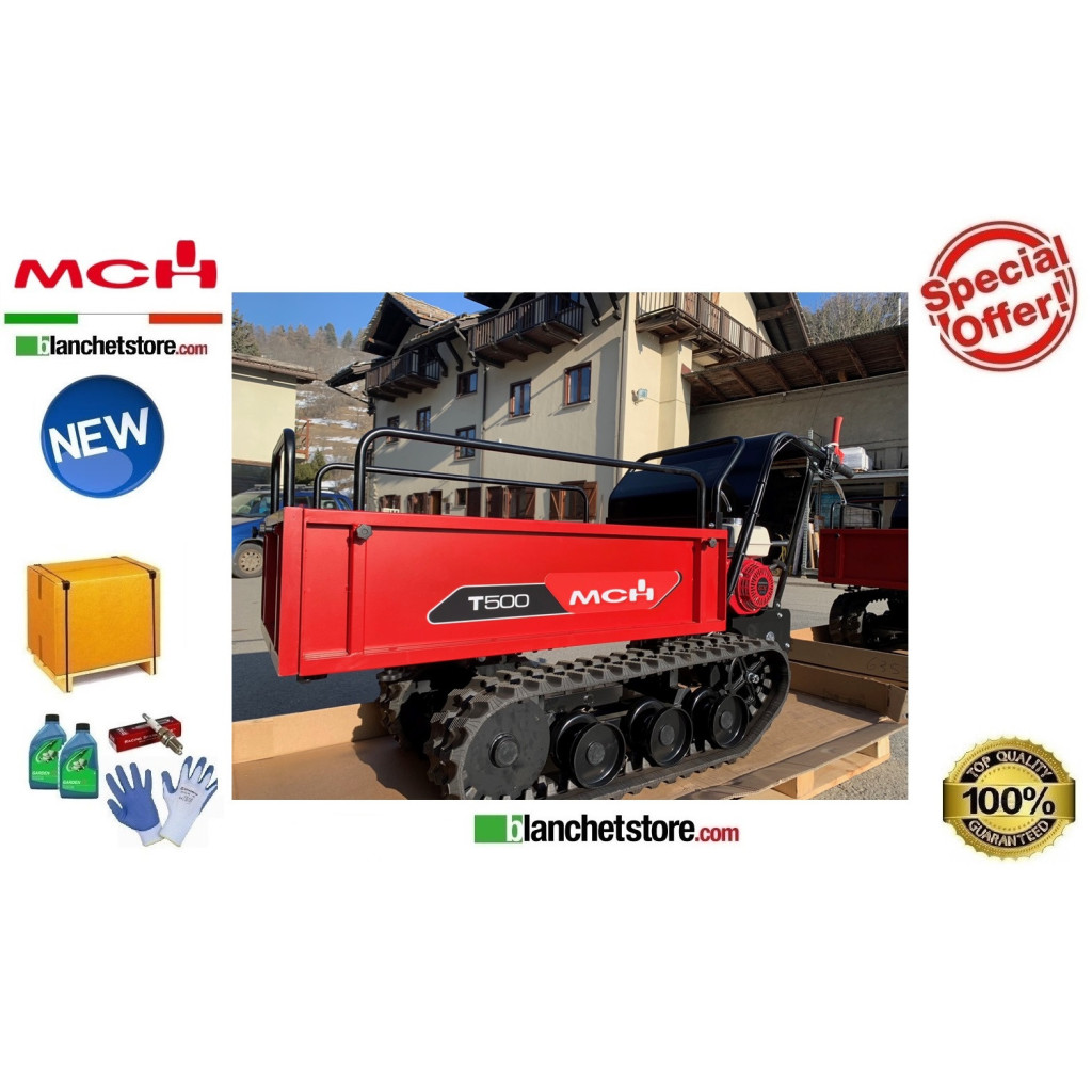 WHEELBARROW MINI TRANSPORTER MCH T500H Honda GX200 500 KG Manual Tipping Manual Start