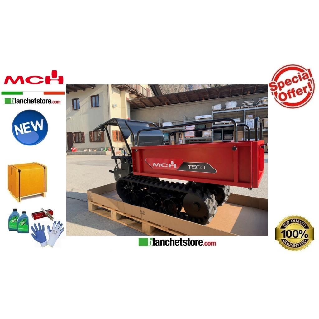 MOTOCARRIOLA MCH T500H Honda GX200 500 KG Ribaltamento Manuale Avviamento Strappo