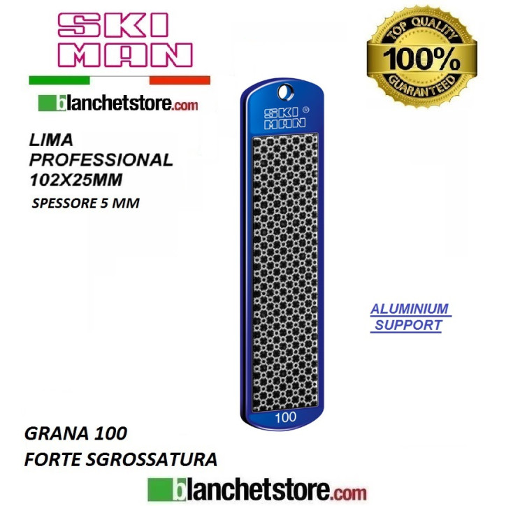 Diamond File Aluminium mm 100 Grana 100 -NOIRE-