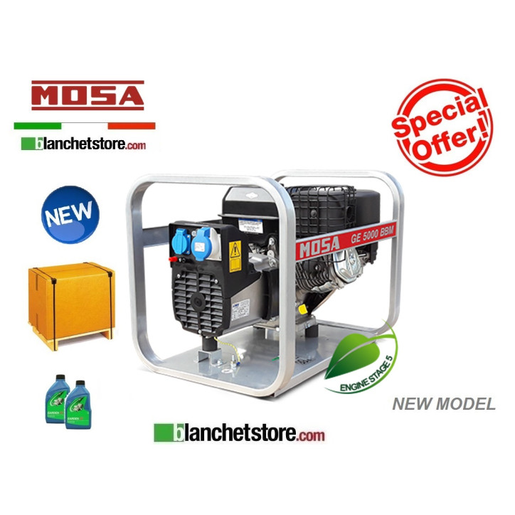 Generatore Mosa gruppo elettrogeno GE 5000 BBM Brigge & Stratton XR1450 Avviamento a strappo