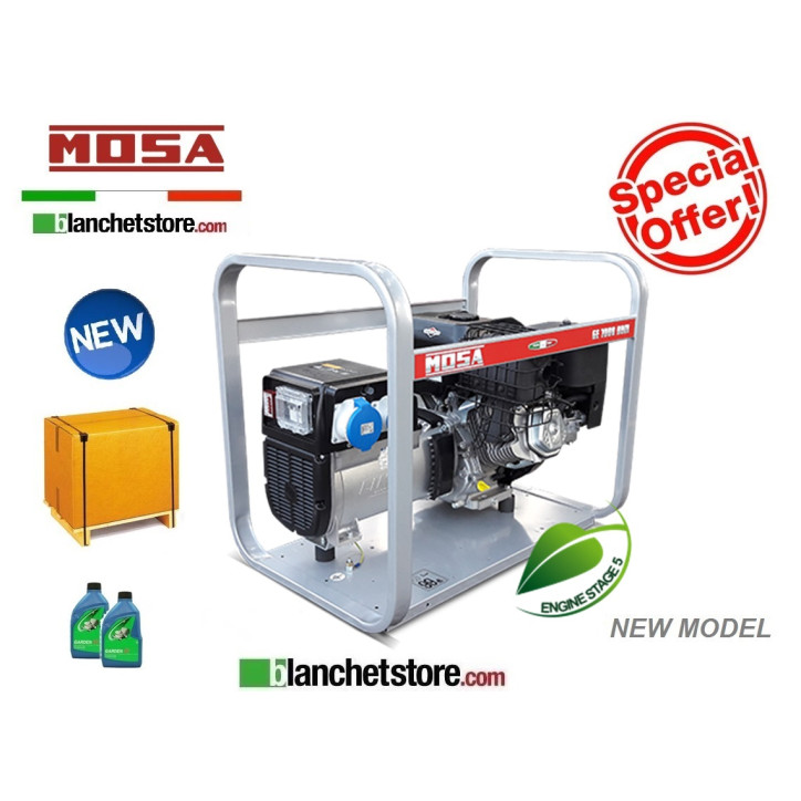 Generateur Mosa group electrogene GE 7000 BBM AVR Brigge & Stratton XR2100 Demarrage a lanceur