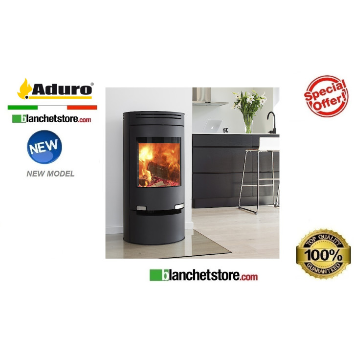 Poile a bois Mod.Aduro 1.1 acier noire -Aduro Tronic- 6 KW