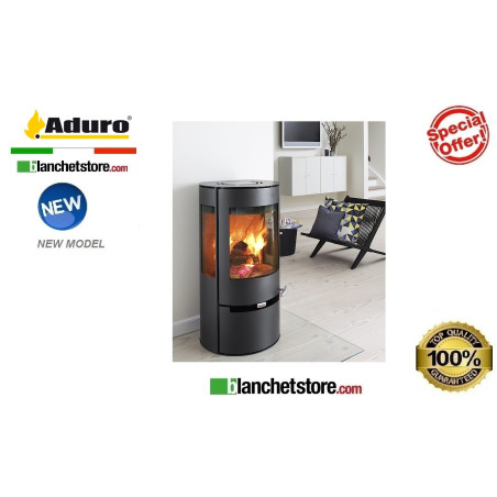 Stufa a legna Mod.Aduro 9 -Acciaio Nero -Aduro Tronic 6 Kw