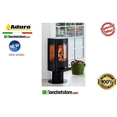 Stufa a legna Mod.Aduro 9.3 -Acciaio nero -Aduro Tronic 6 Kw